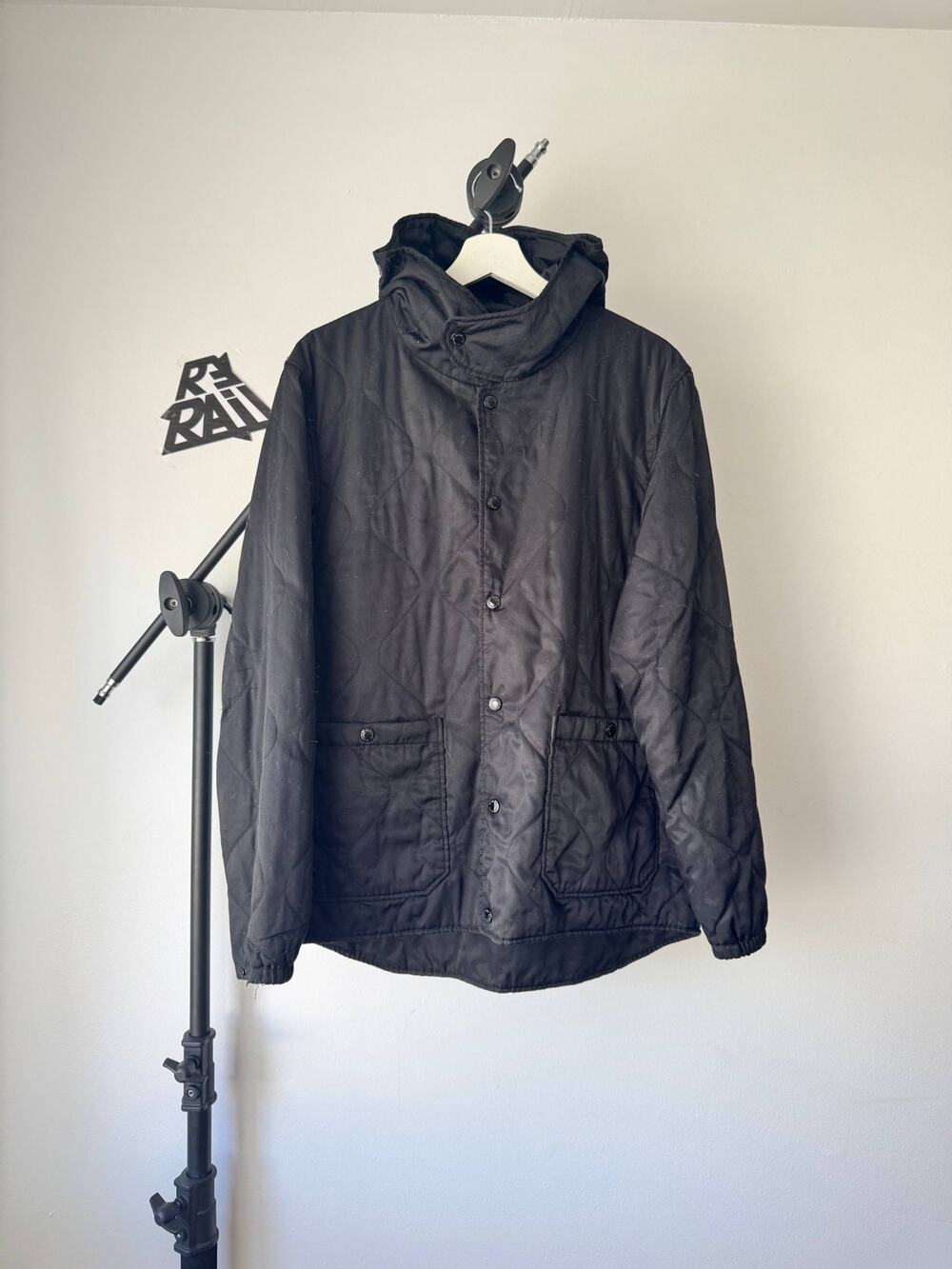Engineered Garments Quilted Hooded Jacket Black